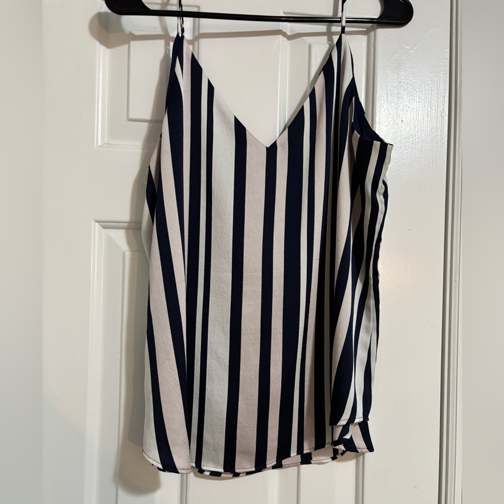 Striped Navy and White Women's Top